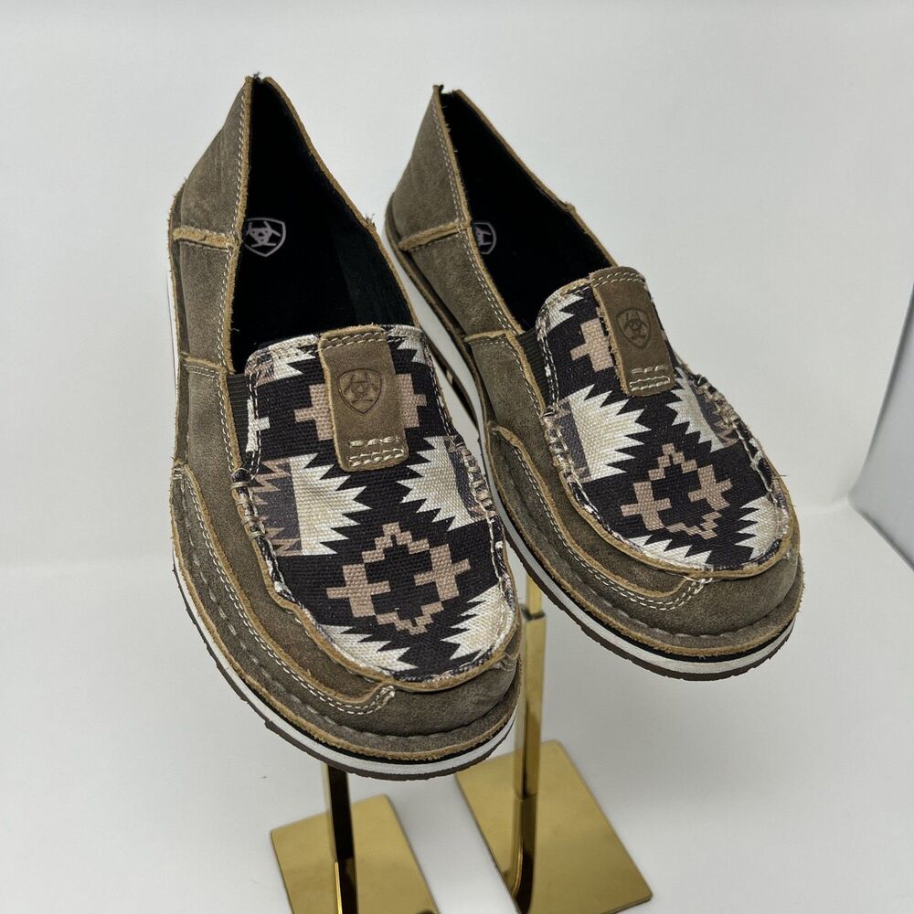 Ariat Cruiser Womens Loafers Size 7B Brown Suede Aztec